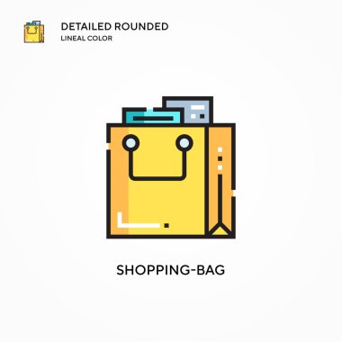 Alışveriş torbası vektör simgesi. Modern vektör illüstrasyon kavramları. Düzenlemesi ve kişiselleştirmesi kolay.