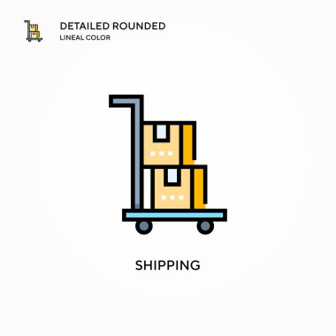 Nakliye vektör simgesi. Modern vektör illüstrasyon kavramları. Düzenlemesi ve kişiselleştirmesi kolay.