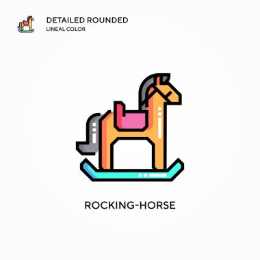 Sallanan at vektör simgesi. Modern vektör illüstrasyon kavramları. Düzenlemesi ve kişiselleştirmesi kolay.