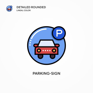 Park işareti vektör simgesi. Modern vektör illüstrasyon kavramları. Düzenlemesi ve kişiselleştirmesi kolay.