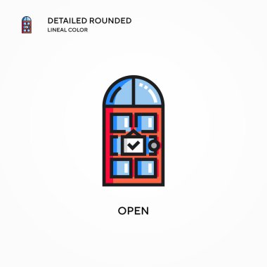 Vektör simgesini aç. Modern vektör illüstrasyon kavramları. Düzenlemesi ve kişiselleştirmesi kolay.