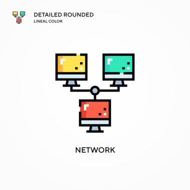 Ağ vektör simgesi. Modern vektör illüstrasyon kavramları. Düzenlemesi ve kişiselleştirmesi kolay.