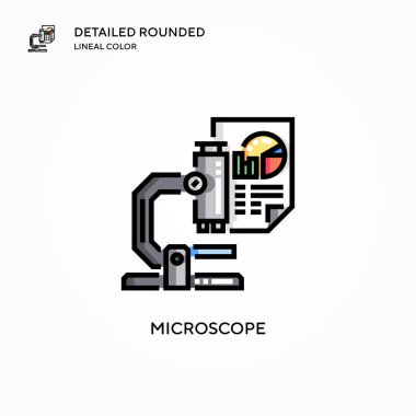Mikroskop vektör simgesi. Modern vektör illüstrasyon kavramları. Düzenlemesi ve kişiselleştirmesi kolay.