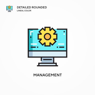Yönetim vektör simgesi. Modern vektör illüstrasyon kavramları. Düzenlemesi ve kişiselleştirmesi kolay.