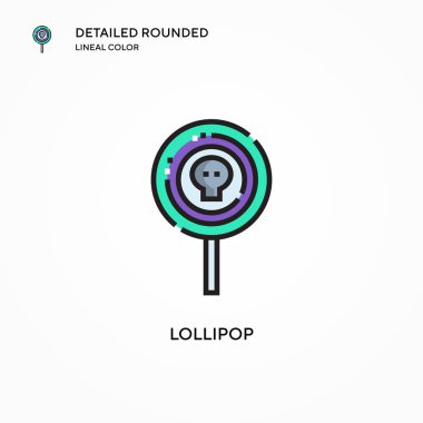 Lolipop vektör simgesi. Modern vektör illüstrasyon kavramları. Düzenlemesi ve kişiselleştirmesi kolay.