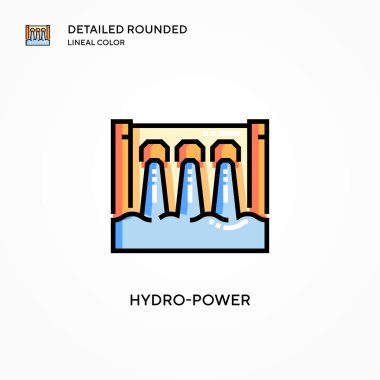 Hidroelektrik vektör ikonu. Modern vektör illüstrasyon kavramları. Düzenlemesi ve kişiselleştirmesi kolay.