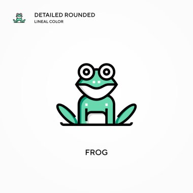 Kurbağa vektör simgesi. Modern vektör illüstrasyon kavramları. Düzenlemesi ve kişiselleştirmesi kolay.