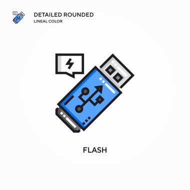 Flash vektör simgesi. Modern vektör illüstrasyon kavramları. Düzenlemesi ve kişiselleştirmesi kolay.