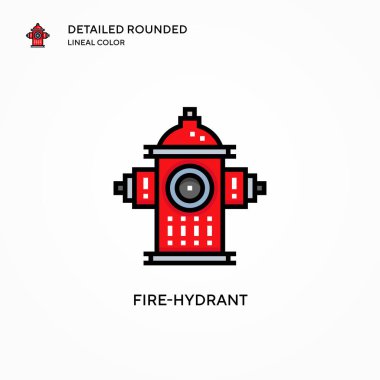 Yangın musluğu vektör ikonu. Modern vektör illüstrasyon kavramları. Düzenlemesi ve kişiselleştirmesi kolay.