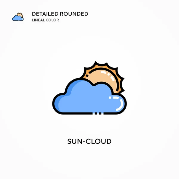 Ícone Vetor Nuvem Solar Conceitos Modernos Ilustração Vetorial Fácil Editar — Vetor de Stock