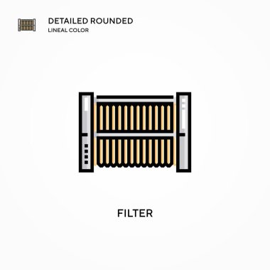 Filtre vektör simgesi. Modern vektör illüstrasyon kavramları. Düzenlemesi ve kişiselleştirmesi kolay.