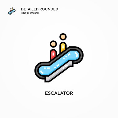 Yürüyen merdiven vektör simgesi. Modern vektör illüstrasyon kavramları. Düzenlemesi ve kişiselleştirmesi kolay.