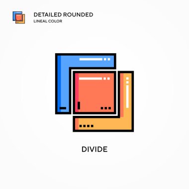 Vektör simgesini böl. Modern vektör illüstrasyon kavramları. Düzenlemesi ve kişiselleştirmesi kolay.