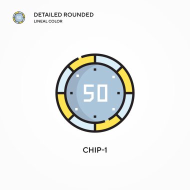 Chip-1 vektör simgesi. Modern vektör illüstrasyon kavramları. Düzenlemesi ve kişiselleştirmesi kolay.