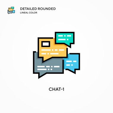 Sohbet-1 vektör simgesi. Modern vektör illüstrasyon kavramları. Düzenlemesi ve kişiselleştirmesi kolay.