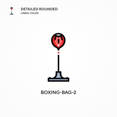 Boks torbası 2 vektör simgesi. Modern vektör illüstrasyon kavramları. Düzenlemesi ve kişiselleştirmesi kolay.