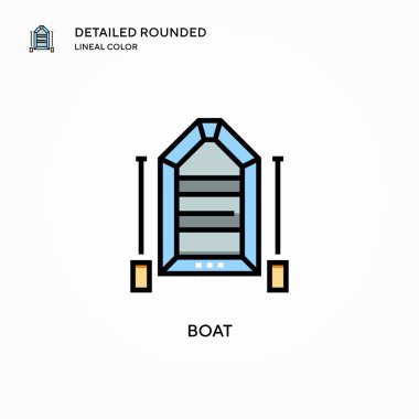 Tekne vektör simgesi. Modern vektör illüstrasyon kavramları. Düzenlemesi ve kişiselleştirmesi kolay.