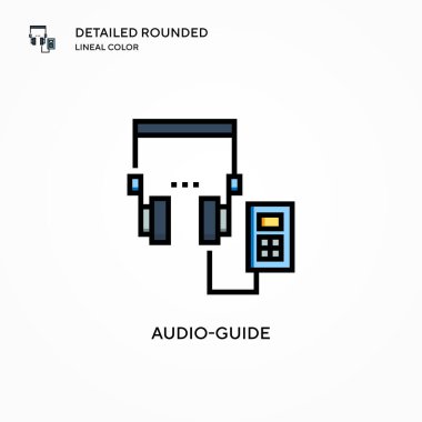 Ses kılavuzu vektör simgesi. Modern vektör illüstrasyon kavramları. Düzenlemesi ve kişiselleştirmesi kolay.