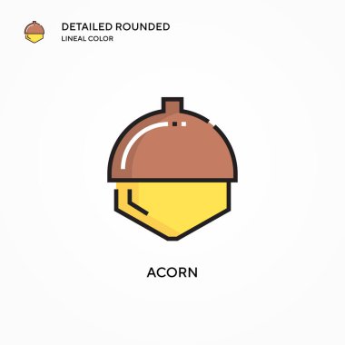 Meşe palamudu ikonu. Modern vektör illüstrasyon kavramları. Düzenlemesi ve kişiselleştirmesi kolay.