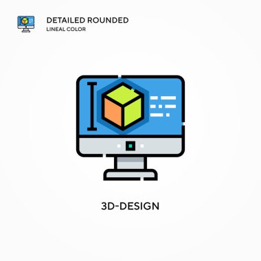 3d tasarım vektör simgesi. Modern vektör illüstrasyon kavramları. Düzenlemesi ve kişiselleştirmesi kolay.