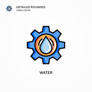 Su vektör simgesi. Modern vektör illüstrasyon kavramları. Düzenlemesi ve kişiselleştirmesi kolay.