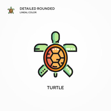Kaplumbağa vektör simgesi. Modern vektör illüstrasyon kavramları. Düzenlemesi ve kişiselleştirmesi kolay.