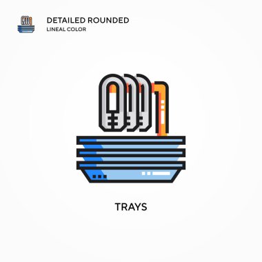 Tepsi vektör simgesi. Modern vektör illüstrasyon kavramları. Düzenlemesi ve kişiselleştirmesi kolay.