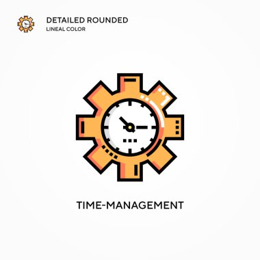 Zaman yönetimi vektör simgesi. Modern vektör illüstrasyon kavramları. Düzenlemesi ve kişiselleştirmesi kolay.