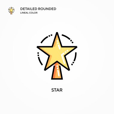 Yıldız vektör simgesi. Modern vektör illüstrasyon kavramları. Düzenlemesi ve kişiselleştirmesi kolay.