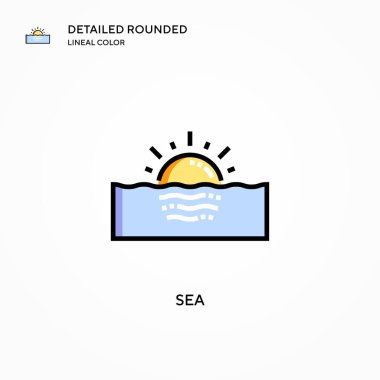 Deniz vektör simgesi. Modern vektör illüstrasyon kavramları. Düzenlemesi ve kişiselleştirmesi kolay.