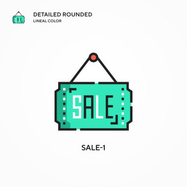 Satış-1 vektör ikonu. Modern vektör illüstrasyon kavramları. Düzenlemesi ve kişiselleştirmesi kolay.