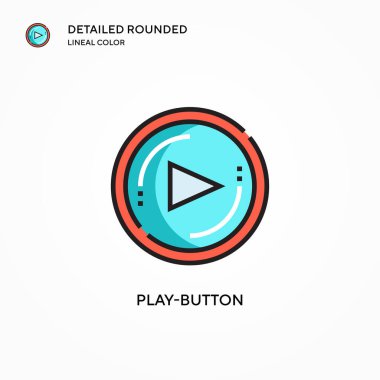 Oynatma düğmesi vektör simgesi. Modern vektör illüstrasyon kavramları. Düzenlemesi ve kişiselleştirmesi kolay.