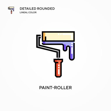 Boya silindirli vektör simgesi. Modern vektör illüstrasyon kavramları. Düzenlemesi ve kişiselleştirmesi kolay.