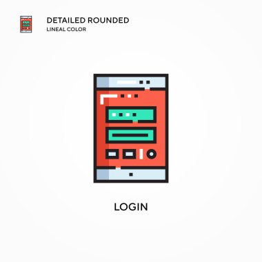 Giriş vektörü simgesi. Modern vektör illüstrasyon kavramları. Düzenlemesi ve kişiselleştirmesi kolay.