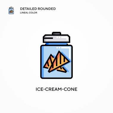 Dondurma külahı vektör simgesi. Modern vektör illüstrasyon kavramları. Düzenlemesi ve kişiselleştirmesi kolay.