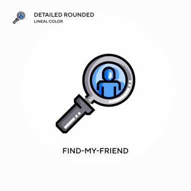 Arkadaşımın vektör simgesini bul. Modern vektör illüstrasyon kavramları. Düzenlemesi ve kişiselleştirmesi kolay.