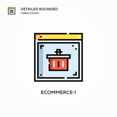 Etrade-1 vektör simgesi. Modern vektör illüstrasyon kavramları. Düzenlemesi ve kişiselleştirmesi kolay.