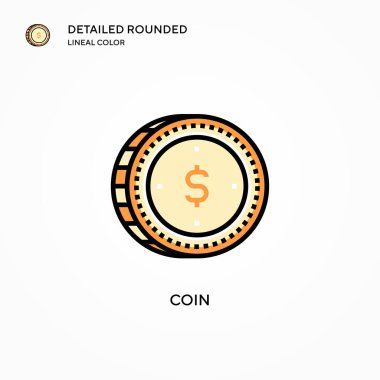 Sikke vektör simgesi. Modern vektör illüstrasyon kavramları. Düzenlemesi ve kişiselleştirmesi kolay.