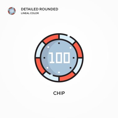 Çip vektör simgesi. Modern vektör illüstrasyon kavramları. Düzenlemesi ve kişiselleştirmesi kolay.