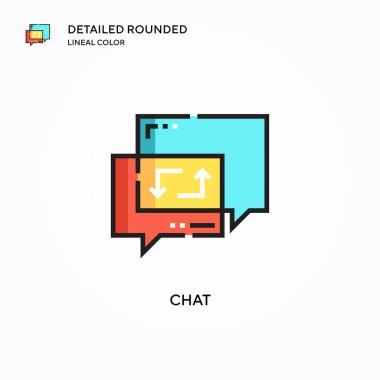 Sohbet vektörü simgesi. Modern vektör illüstrasyon kavramları. Düzenlemesi ve kişiselleştirmesi kolay.
