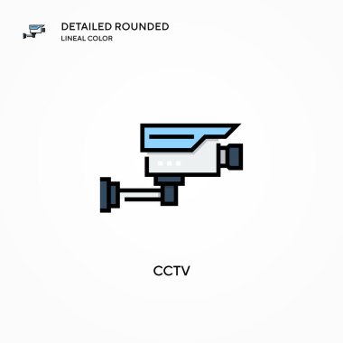 CCTV vektör simgesi. Modern vektör illüstrasyon kavramları. Düzenlemesi ve kişiselleştirmesi kolay.