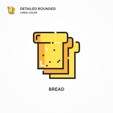 Ekmek vektör simgesi. Modern vektör illüstrasyon kavramları. Düzenlemesi ve kişiselleştirmesi kolay.