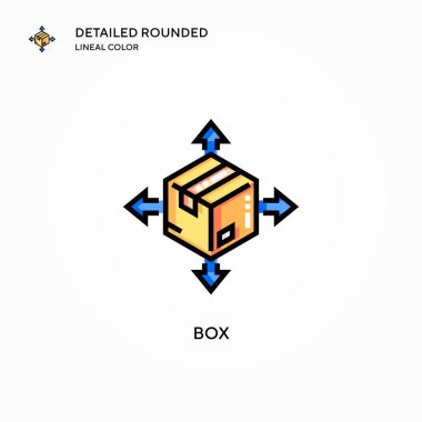 Kutu vektör simgesi. Modern vektör illüstrasyon kavramları. Düzenlemesi ve kişiselleştirmesi kolay.