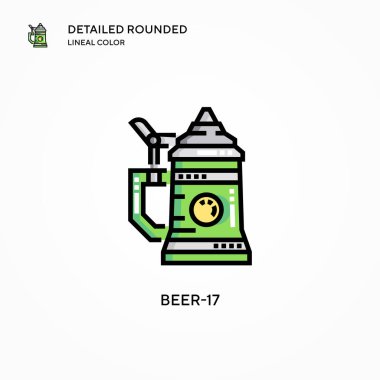 Bira-17 vektör simgesi. Modern vektör illüstrasyon kavramları. Düzenlemesi ve kişiselleştirmesi kolay.