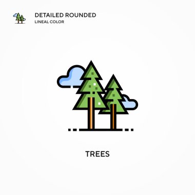 Ağaçların vektör simgesi. Modern vektör illüstrasyon kavramları. Düzenlemesi ve kişiselleştirmesi kolay.