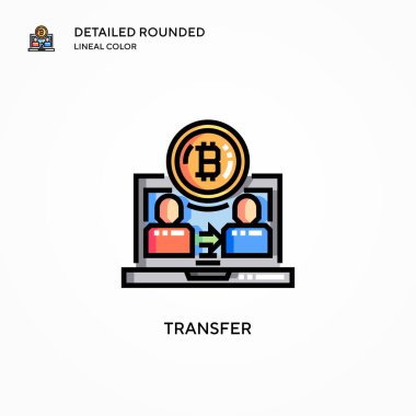 Vektör simgesini transfer et. Modern vektör illüstrasyon kavramları. Düzenlemesi ve kişiselleştirmesi kolay.