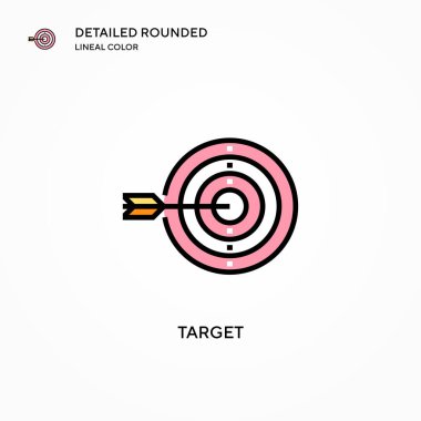 Hedef vektör simgesi. Modern vektör illüstrasyon kavramları. Düzenlemesi ve kişiselleştirmesi kolay.