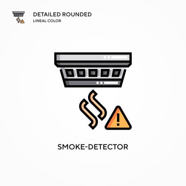 Duman dedektörü vektör simgesi. Modern vektör illüstrasyon kavramları. Düzenlemesi ve kişiselleştirmesi kolay.