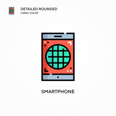 Akıllı telefon vektör simgesi. Modern vektör illüstrasyon kavramları. Düzenlemesi ve kişiselleştirmesi kolay.