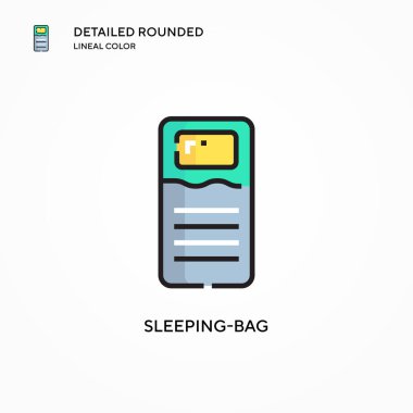 Uyku tulumu vektör simgesi. Modern vektör illüstrasyon kavramları. Düzenlemesi ve kişiselleştirmesi kolay.